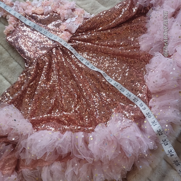 Rose Gold Sequin Kids Dress - Picture 8 of 12